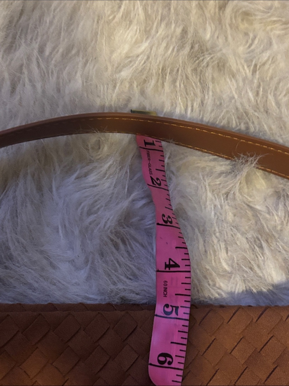 Hand made Woven tote suede Shoulder Bag in Cognac Brown - Picture 11 of 17